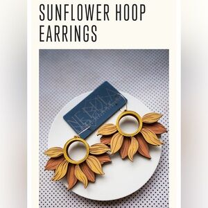 Sunflower Hoop Earrings